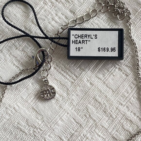 FAC Red Pave Crystal Heart Necklace Silver Tone NWT - Picture 7 of 8